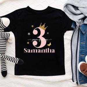 Personalized 3rd Birthday Shirt, Custom 3rd Birthday Shirt, Kids Girl Name Shirt, Three Years Old Birthday Gift