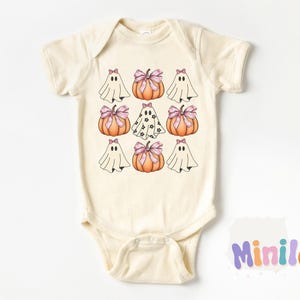 Cute Ghost Kids Shirt, Ghost Pumpkin Ribbon Onesie®, Boo Toddler Shirt, Kids Halloween Tee, Funny Halloween Tees for Kids, Halloween Onesie®