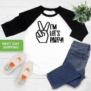 I&#39;m Two Lets Party Shirt, Two Year Old Birthday Shirt Boy, 2nd Birthday Tee, Birthday Boy Shirt 2, Boys 2nd Birthday Shirts