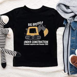 Big Brother Under Construction Shirt, Pregnancy Announcement Kids Shirt, Big Brother Digger Shirt, Big Brother Tshirt
