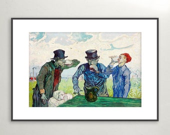 Van Gogh Print, The Drinkers , Eclectic wall art, Gallery Wall Art, Vintage Art Prints exhibition art, Digital download, Digital print.