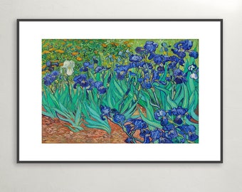 Van Gogh Print, Irises print, Eclectic Wall Art, Gallery Wall Art, Vintage Art Prints exhibition art, Digital download, Digital print.