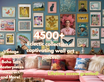 4500+ Eclectic Wall Art Prints, Digital Prints, Bohemian Prints ,Colorful Bauhaus wall art, Matisse, Yayoi Kusama Prints, Famous Painting.