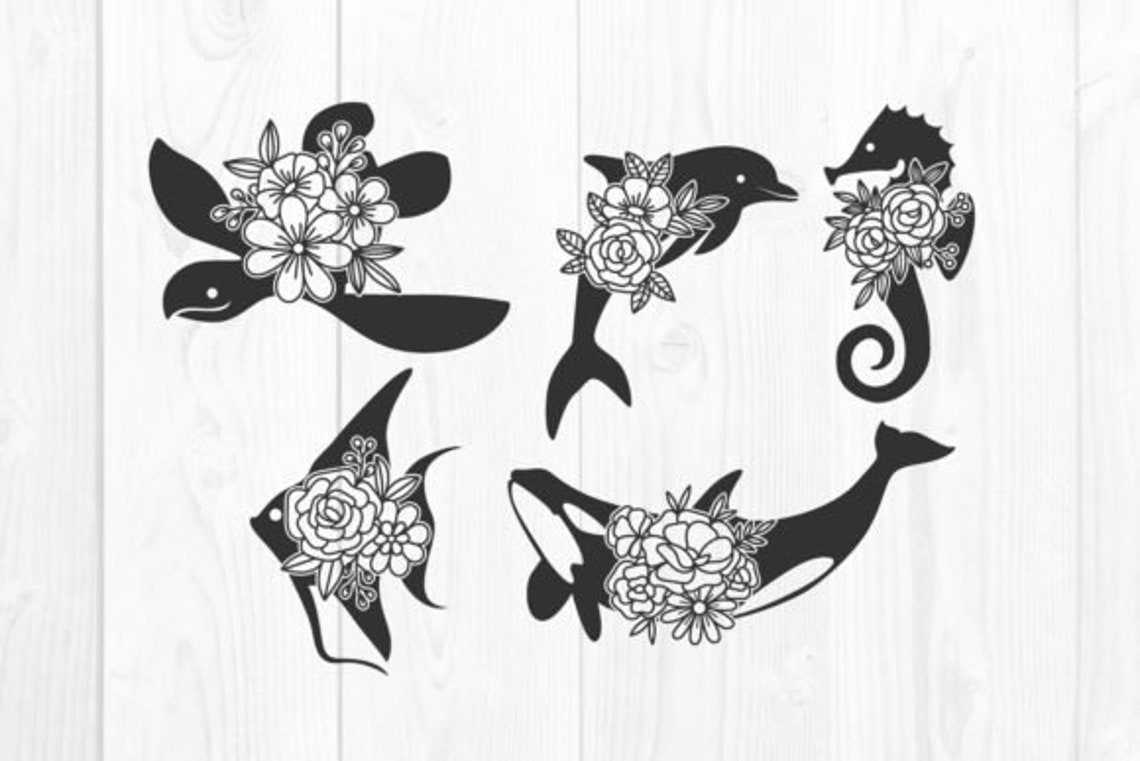 Download Nautical Mandala SVG Bundle Turtle Svg Dolphin Svg Angel Fish | Etsy