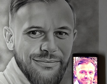 Digital Custom Photo To Sketch, Personalized Christmas Gift,Pencil Sketch From Photo,Custom Pencil Portrait,Drawing From Photo,Wedding gift.