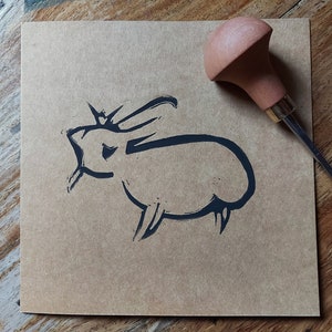 Tudor Graffiti Greetings Card - Rabbit