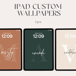 Custom ipad wallpaper, high resolution, iOS, Aesthetic Wallpaper, Digital Download, initials, tablet wallpaper, aesthetic, personalization