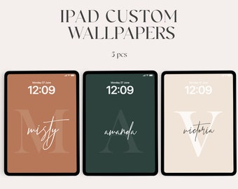 Fondo de pantalla inicial personalizado para iPad, pantalla de bloqueo de tableta (descarga digital)