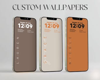 Custom Name iPhone Wallpaper, Personalized Phone Background, Minimalist (Digital Download