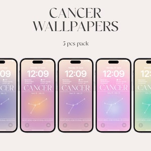 Cancer wallpapers, zodiac sign iPhone wallpapers, aesthetic gradient wallpapers, iOS 16, Aesthetic aura, iPhone 12 pro max, constellation