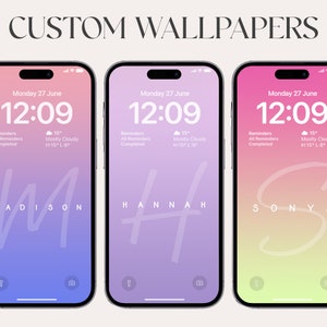 Aangepaste iphone-achtergrond, hoge resolutie, esthetische achtergrond, digitale download, schattig verloop, iphone 14, Samsung NOTE, personalisatie