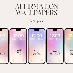 Feminine affirmations wallpaper, high resolution, iOS, Aesthetic Wallpaper iPhone, Digital Download, Affirmations, iphone 14 , motivation