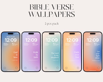 Christian iPhone Wallpaper: Bible Verse, Affirmation Quotes (Digital Download iOS16/14)