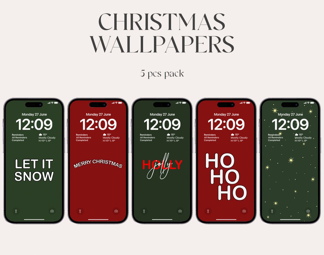 Christmas iPhone Wallpapers, Holiday Set, Hello Winter Wallpapers