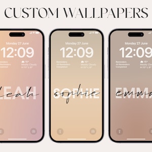 Custom wallpaper, high resolution, autumn vibes, Aesthetic Wallpaper, Digital Download, name, ios 16, personalization, beige wallpapers, jpg
