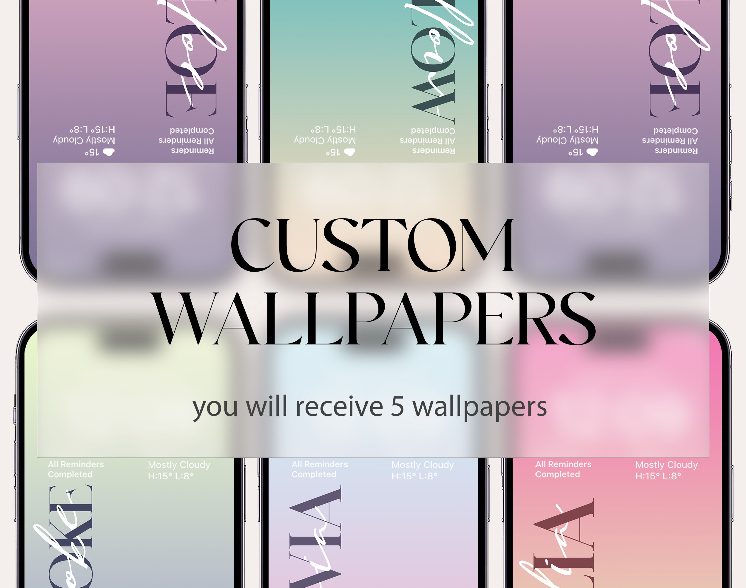 Custom Name Monogram Wallpaper, High Resolution (digital Download) - Etsy