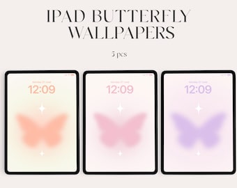 Aura butterfly Wallpaper Background, Aesthetic Gradient Wallpaper, Instant Download, abstract wallpaper, tablet, ipad pro, ipad, blur, y2k