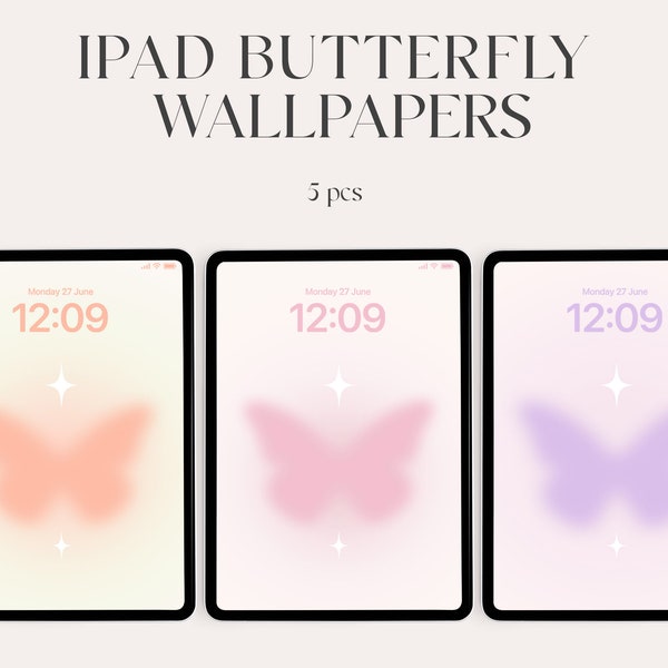 Aura butterfly Wallpaper Background, Aesthetic Gradient Wallpaper, Instant Download, abstract wallpaper, tablet, ipad pro, ipad, blur, y2k