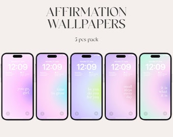 Aura iPhone Wallpaper: Self-Love Affirmations (Digital Download)