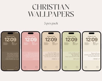 Christliches Hintergrundbild iOS 16: Bibel-Vers-Handy-Hintergründe (Digitaler Download)