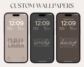 Custom Name iPhone Wallpaper, Aesthetic Digital Download