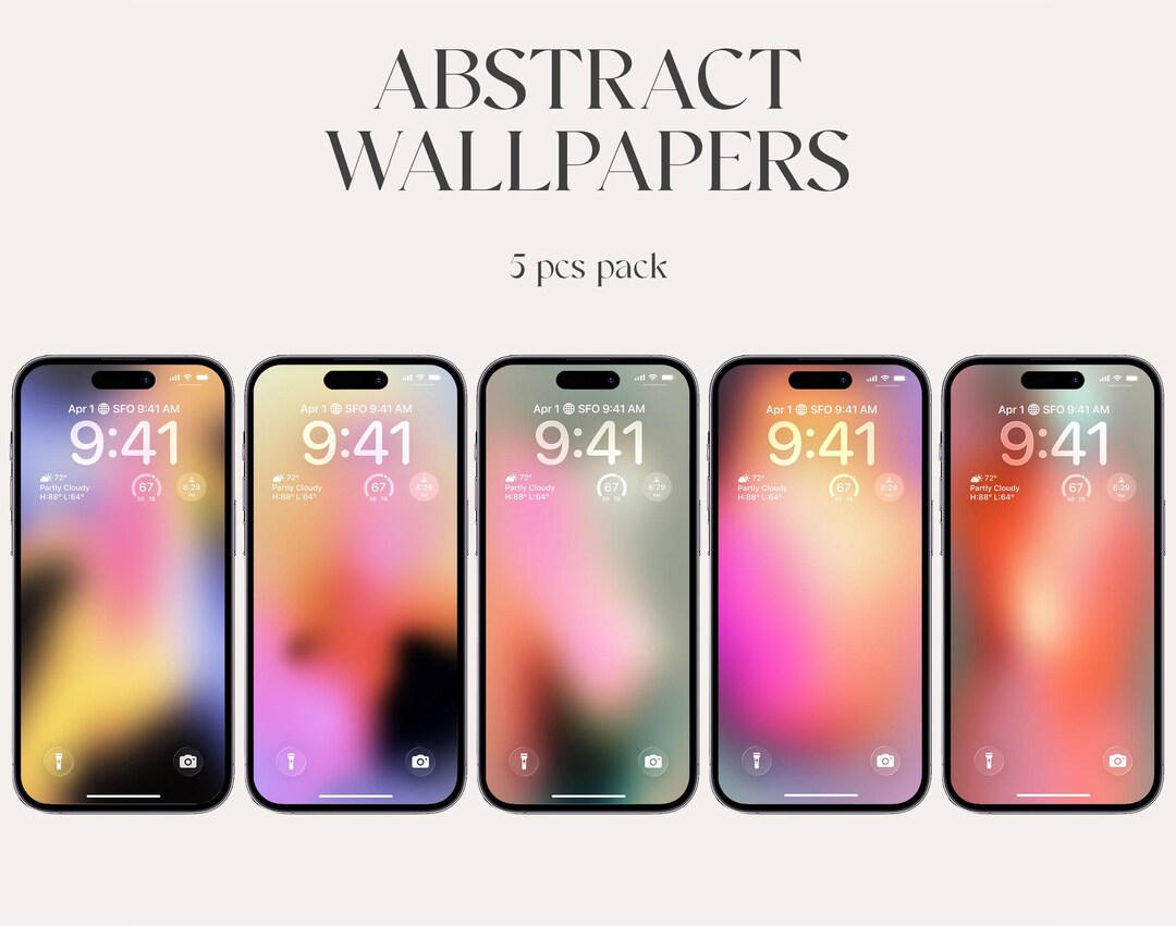 Abstract iPhone Wallpaper Pack – Ios Backgrounds (5 Pcs) (digital