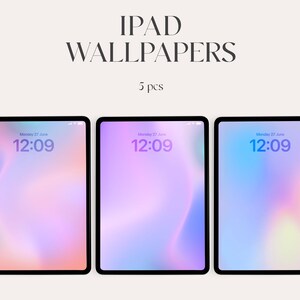 Gradient iPad Wallpaper, Abstract Holographoc Pastel Tablet Background (Digital Download)