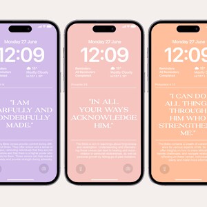Christian Wallpaper iOS 16: Bible Verse Phone Backgrounds (Digital Download) image 3