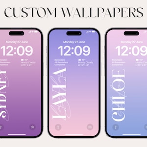 wallpaper iphone, high resolution, instant Download, girly wallpapers, iphone 12 pro, Fold 4, personalization, custom name wallpapers, pink