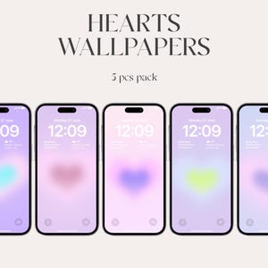 valentines day, Aura iPhone wallpapers, aesthetic gradient wallpapers, iOS 16, Aesthetic crystal hearts, iPhone 14 pro, lockscreen, minimal