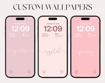 Custom Name iPhone Wallpaper, Aesthetic Affirmations (Digital Download)