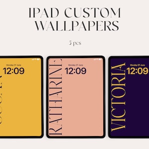 Custom ipad wallpaper, high resolution, iOS, Aesthetic Wallpaper, Digital Download, initials, tablet wallpaper, aesthetic, personalization