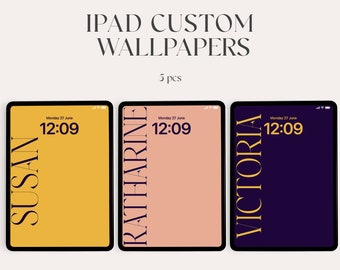 Fondo de pantalla personalizado para iPad, alta resolución, iniciales personalizadas (descarga digital)