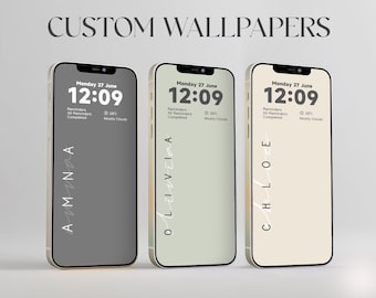 Sfondo personalizzato per telefono, design minimalista beige (download digitale)