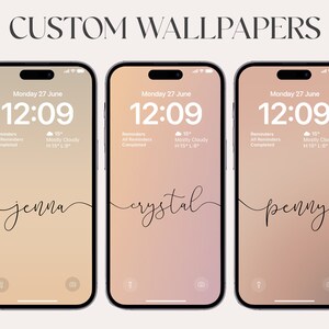 Custom wallpaper, high resolution, autumn vibes, Aesthetic Wallpaper, Digital Download, name, ios 16, personalization, beige wallpapers, jpg