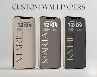 Personalized Name Phone Wallpaper, Custom Background (Digital Download