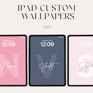 ipad wallpaper, high resolution, iOS, Aesthetic Background for tablet, Digital Download, initials, personalization, Minimalist Wallpapers