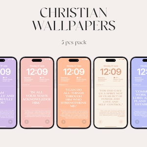 Christelijke achtergrond iOS 16: telefoonachtergronden bijbelteksten (digitale download)