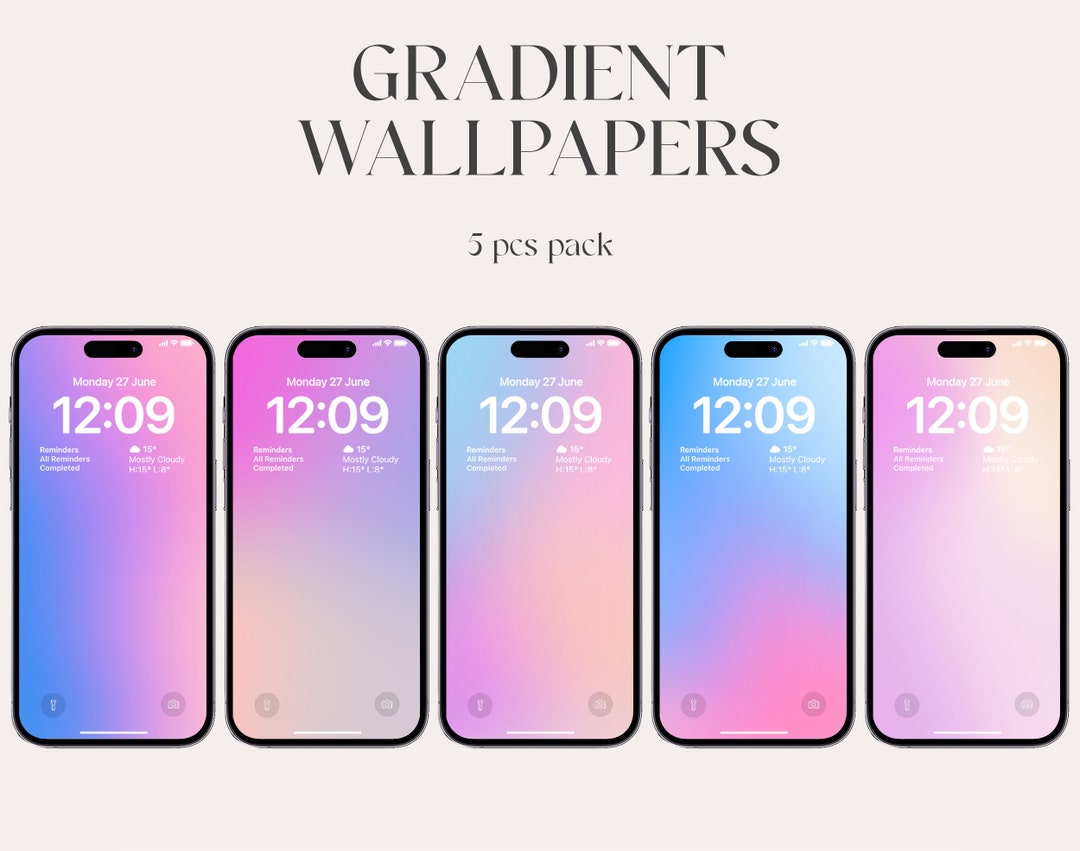 Gradient iPhone Wallpaper, Ios Theme (digital Download 5-pack - Etsy