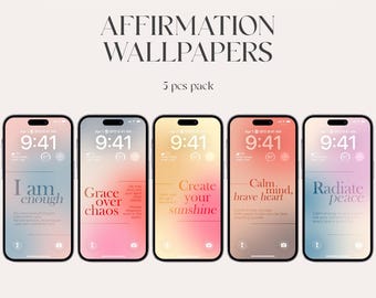 Affirmation iPhone Wallpaper: Positive Quotes, iOS 26 (Digital Download