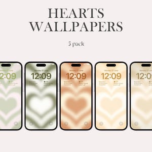 Aesthetic iPhone Wallpaper Bundle | Minimalist Digital Download for Phone Backgrounds | Neutral, Heart, Valentines day Wallpapers, abstract