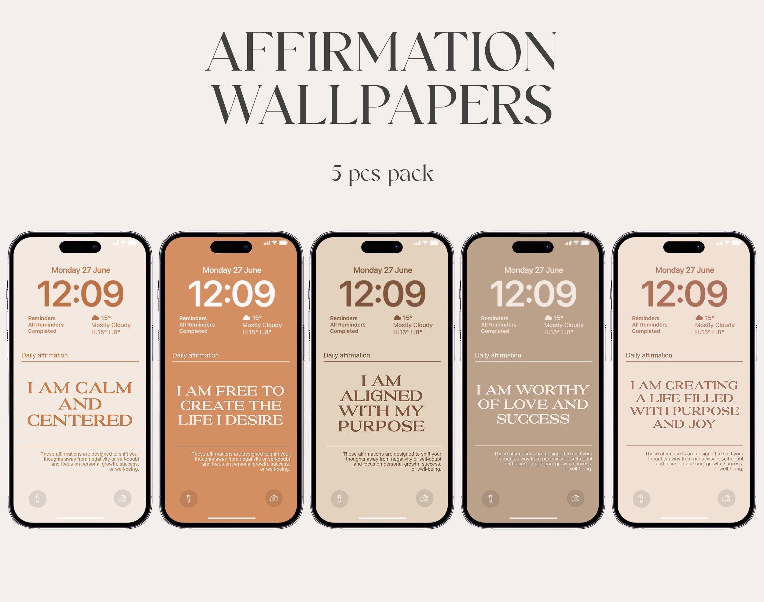 Affirmation Wallpaper Set, Self Love Positive Quotes (digital Download) -  Etsy, image size:2500x1970