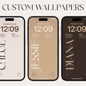 Wallpaper personalisiert, hohe Auflösung, iOS, Aesthetic Wallpaper, Digital Download, Affirmationen, iphone 14, Samsung NOTE, Personalisierung