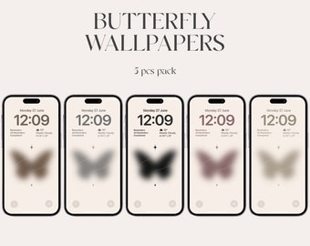 Dark butterfly, Aura iPhone wallpapers, aesthetic gradient wallpapers, iOS 16, Aesthetic crystal, iPhone 14 pro, lock screen, minimal, y2k