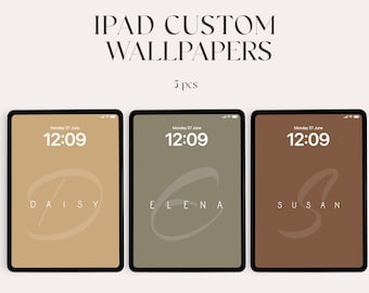 Fondo de pantalla personalizado para iPad, alta resolución, monograma inicial (descarga digital)