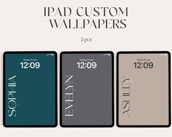 Fondo de pantalla personalizado con inicial para iPad (descarga digital)