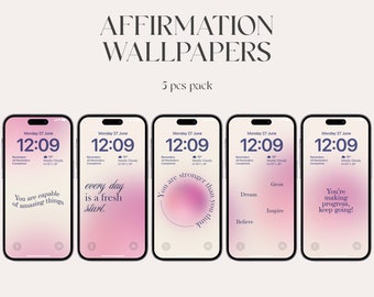 Aesthetic Aura Affirmation Wallpaper, Positive Quotes (Digital Download)