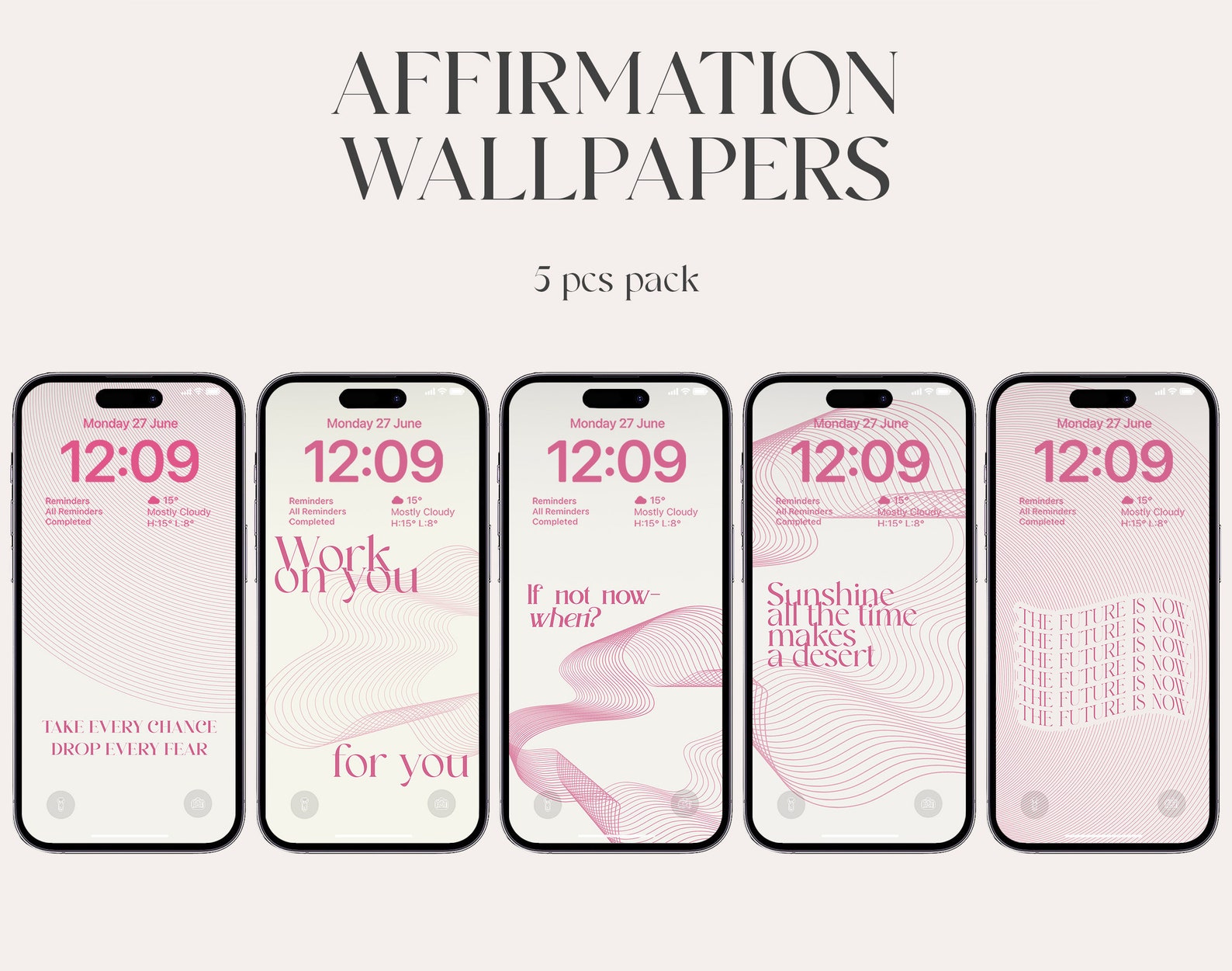 Pastel Affirmation Wallpaper, Phone Lockscreen (digital Download, 5 ...