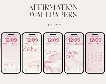 Phone wallpaper pastel, high resolution, iOS, Aesthetic Wallpaper, Digital Download, Affirmations, iPhone 15 pro, lockscreen, inspiration