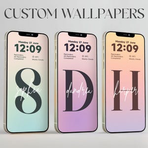 Sfondo per telefono Monogram, schermata di blocco iOS (download digitale)